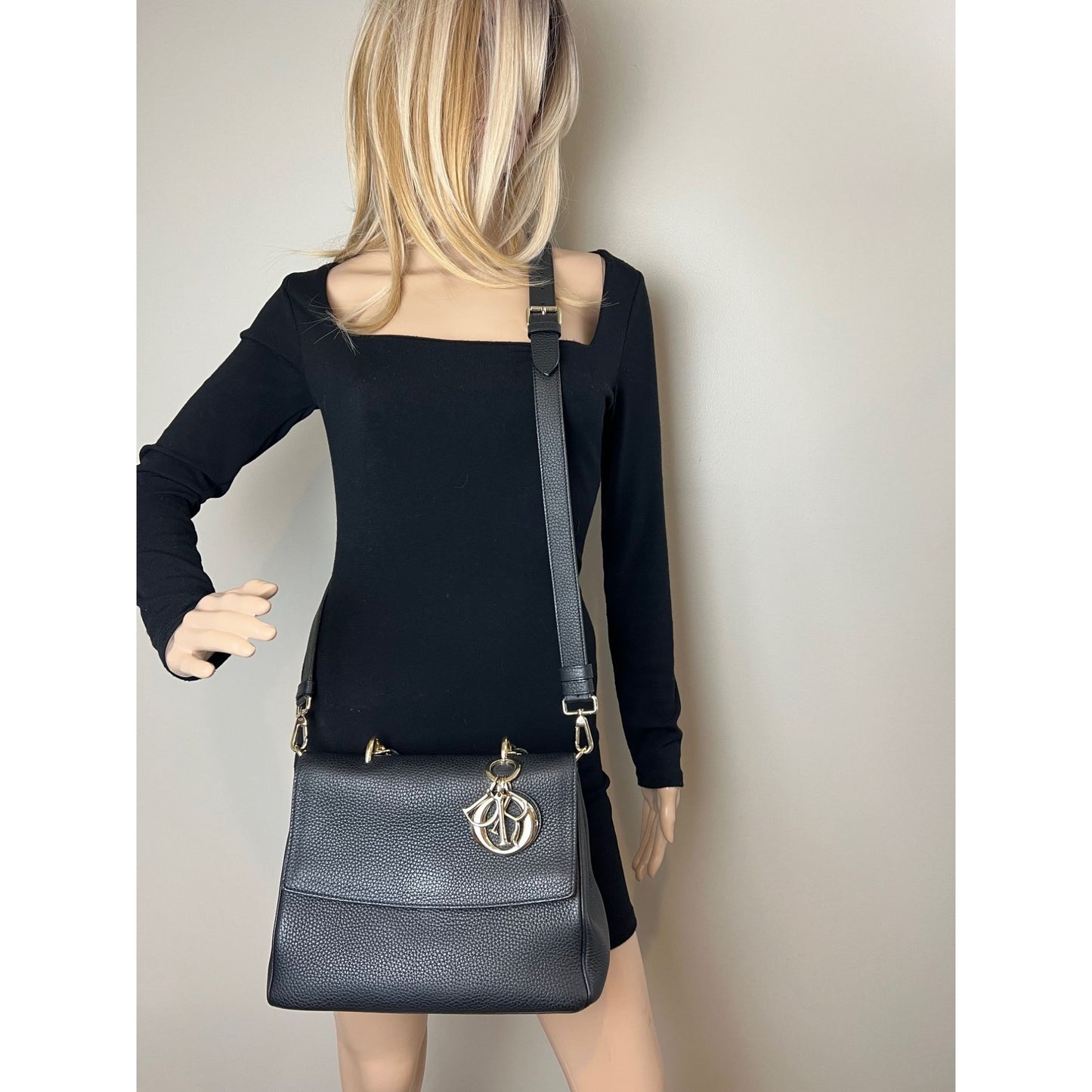 
                  
                    Christian Dior Bullcalf Small Dior Flap Black Leather Crossbody
                  
                