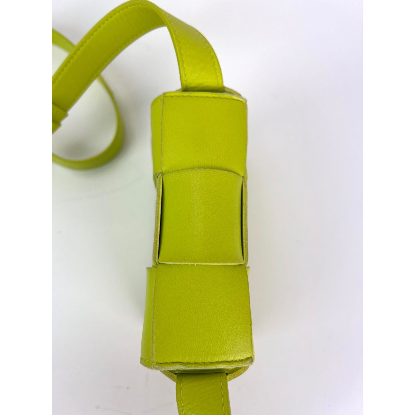 
                  
                    BOTTEGA VENETA Intrecciato Mini Cassette Lime Green Lambskin Crossbody Bag
                  
                