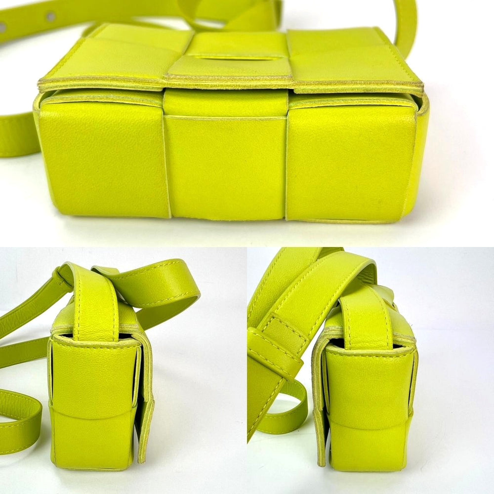 
                  
                    BOTTEGA VENETA Intrecciato Mini Cassette Lime Green Lambskin Crossbody Bag
                  
                