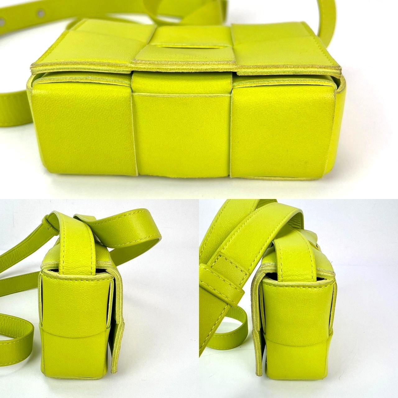 
                  
                    BOTTEGA VENETA Intrecciato Mini Cassette Lime Green Lambskin Crossbody Bag
                  
                