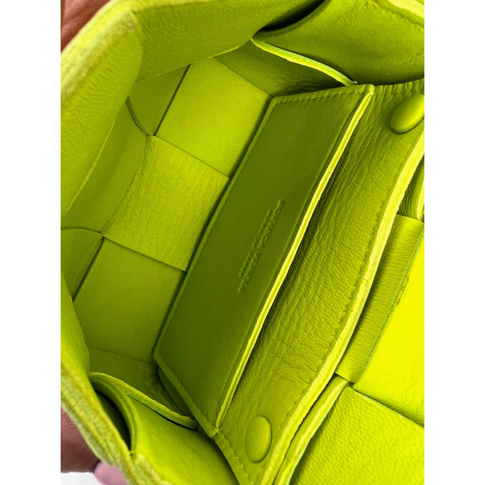 
                  
                    BOTTEGA VENETA Intrecciato Mini Cassette Lime Green Lambskin Crossbody Bag
                  
                