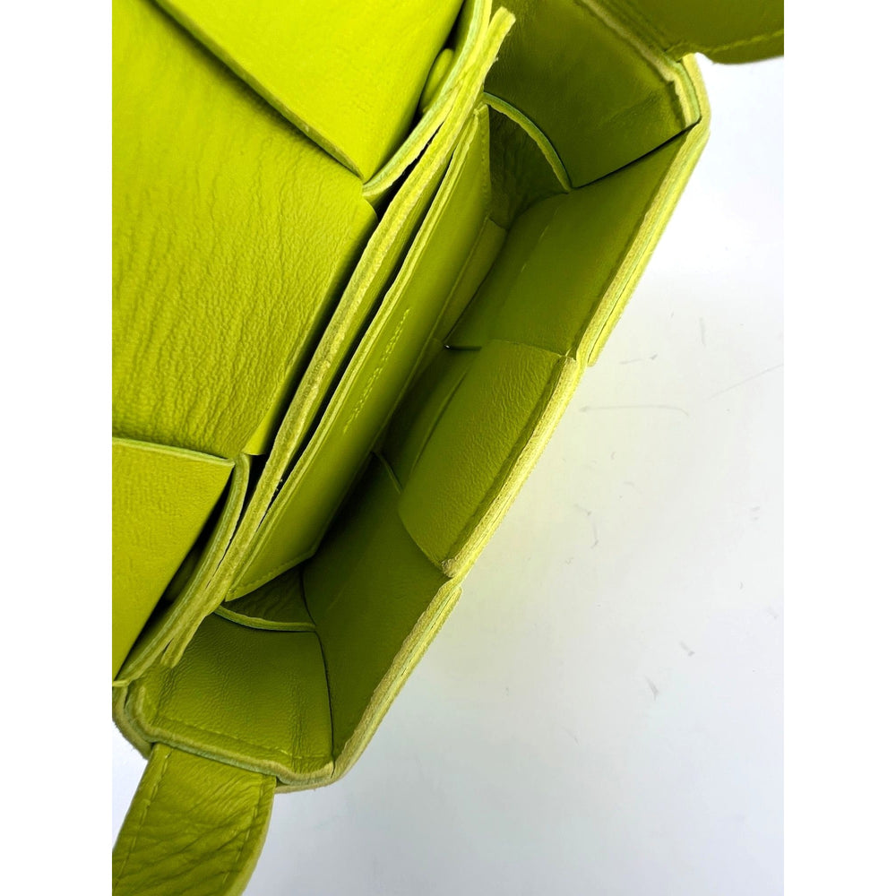 
                  
                    BOTTEGA VENETA Intrecciato Mini Cassette Lime Green Lambskin Crossbody Bag
                  
                