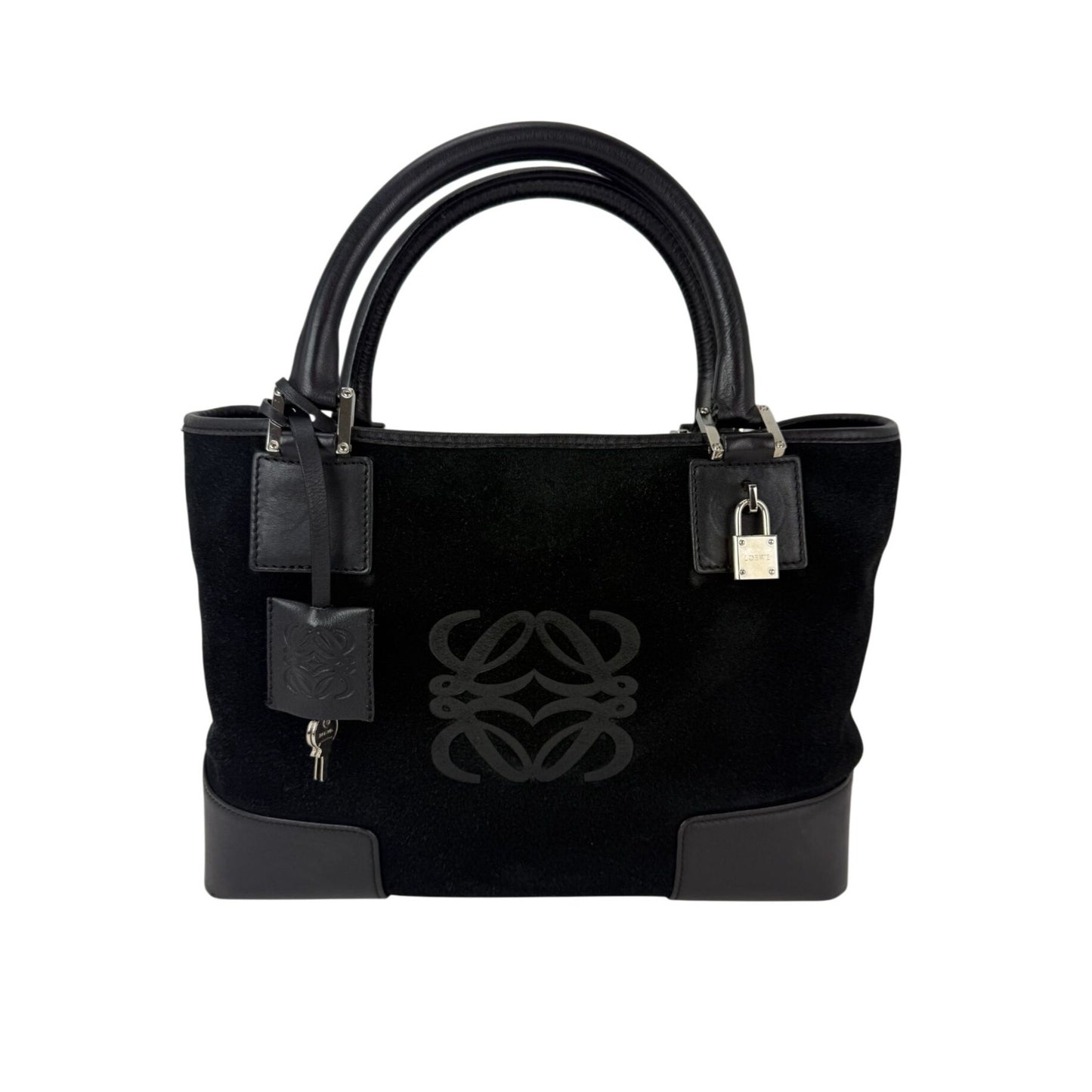 
                  
                    Loewe Amazona Fusta Black Suede Tote Bag
                  
                