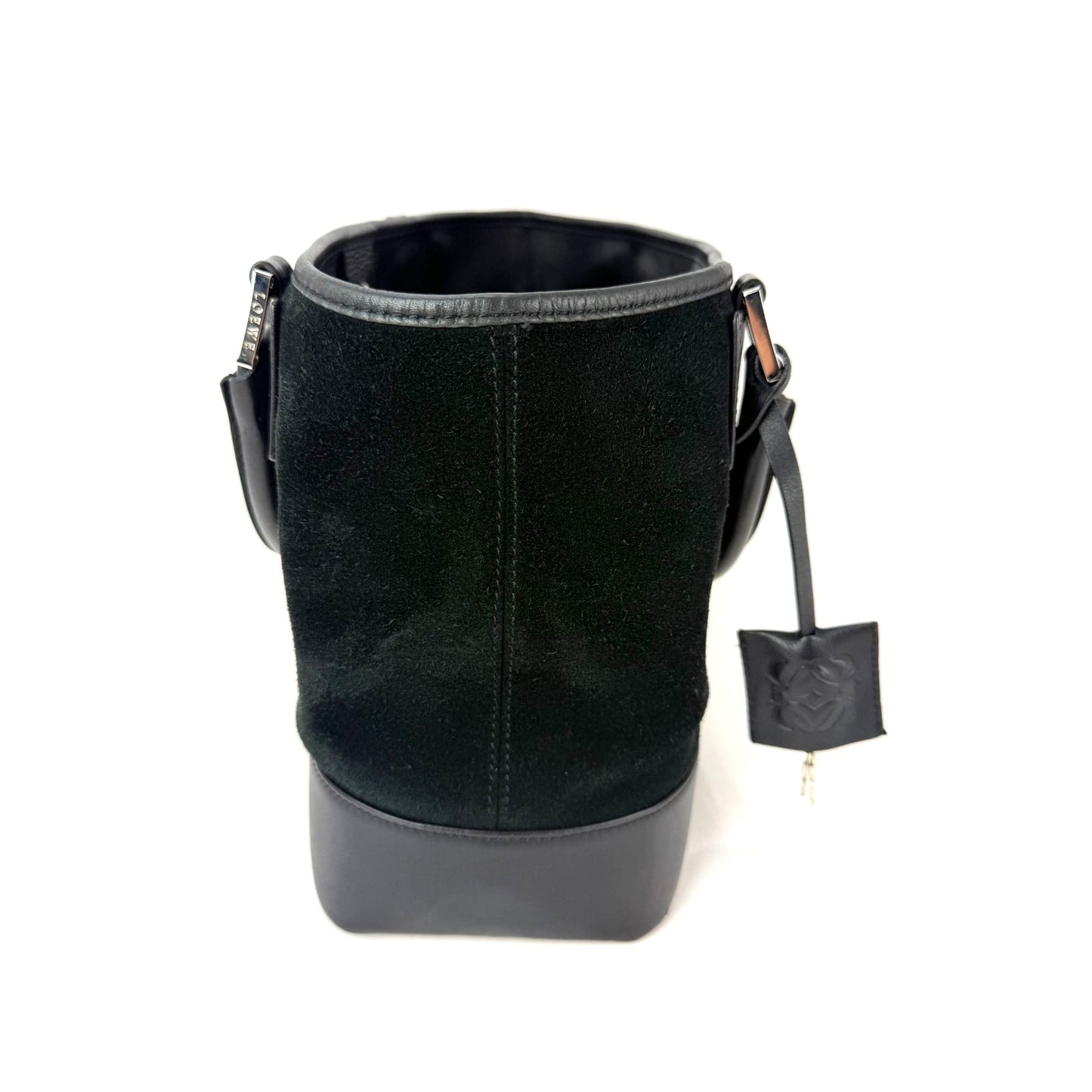 
                  
                    Loewe Amazona Fusta Black Suede Tote Bag
                  
                