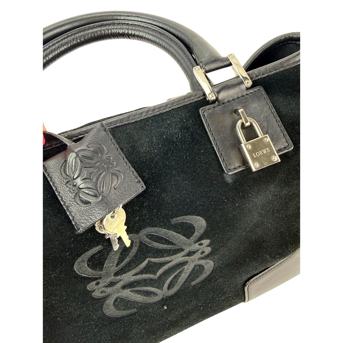 
                  
                    Loewe Amazona Fusta Black Suede Tote Bag
                  
                