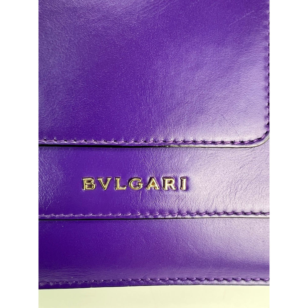 Bvlgari Calfskin Serpenti Forever Purple Top Handle Crossbody Bag