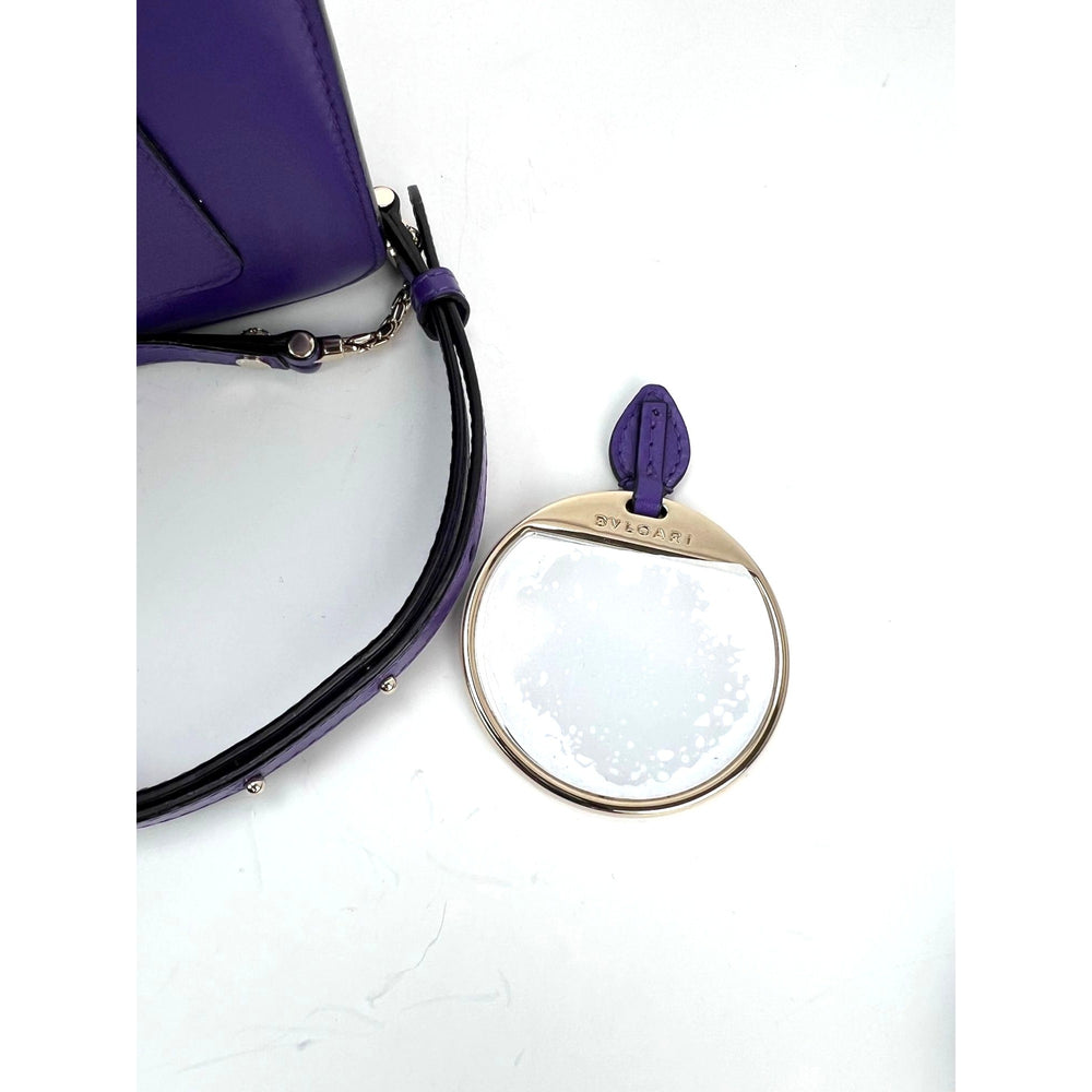 Bvlgari Calfskin Serpenti Forever Purple Top Handle Crossbody Bag