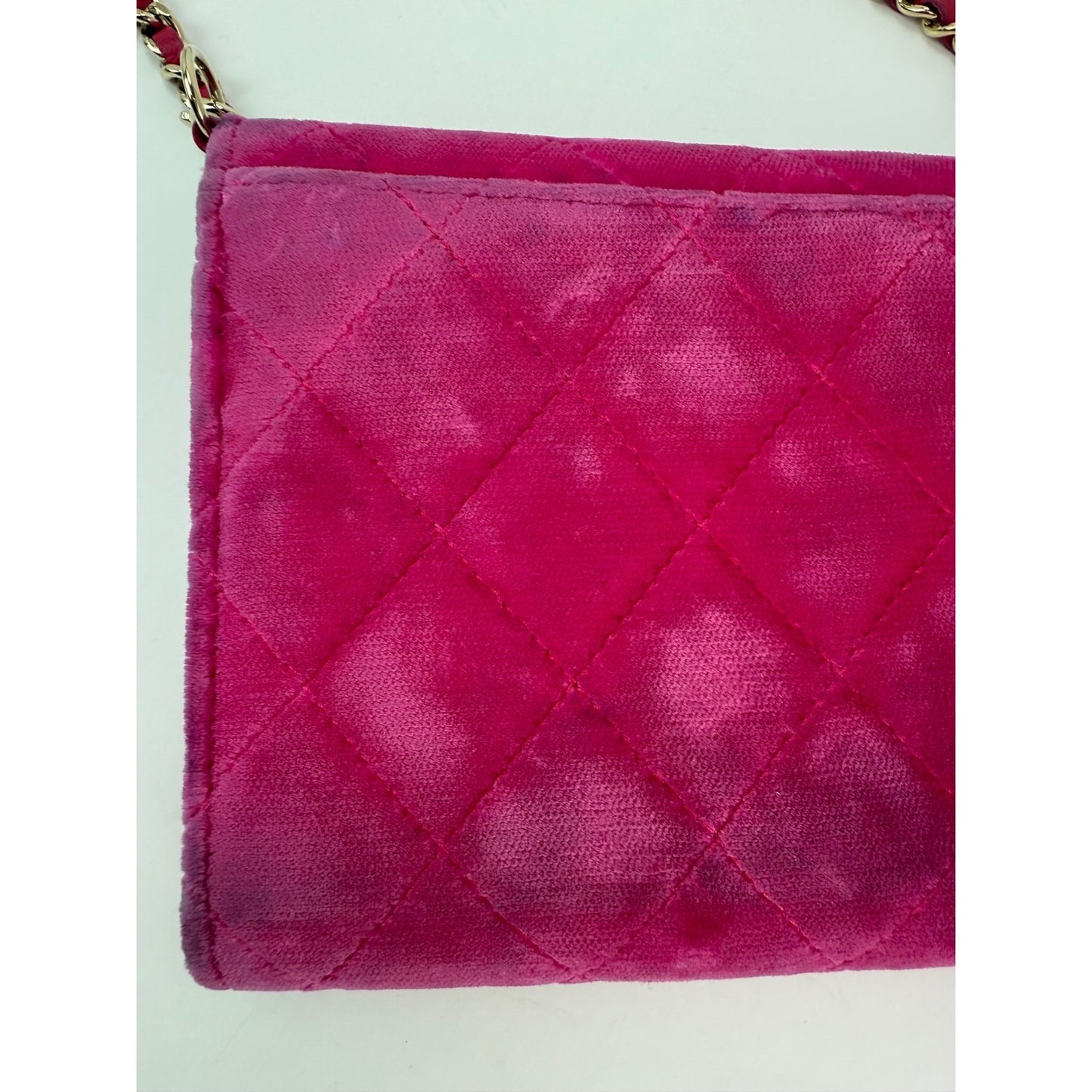 
                  
                    Chanel Velvet Quilted Timeless Fuchsia Wallet on a Chain Clutch Bag
                  
                
