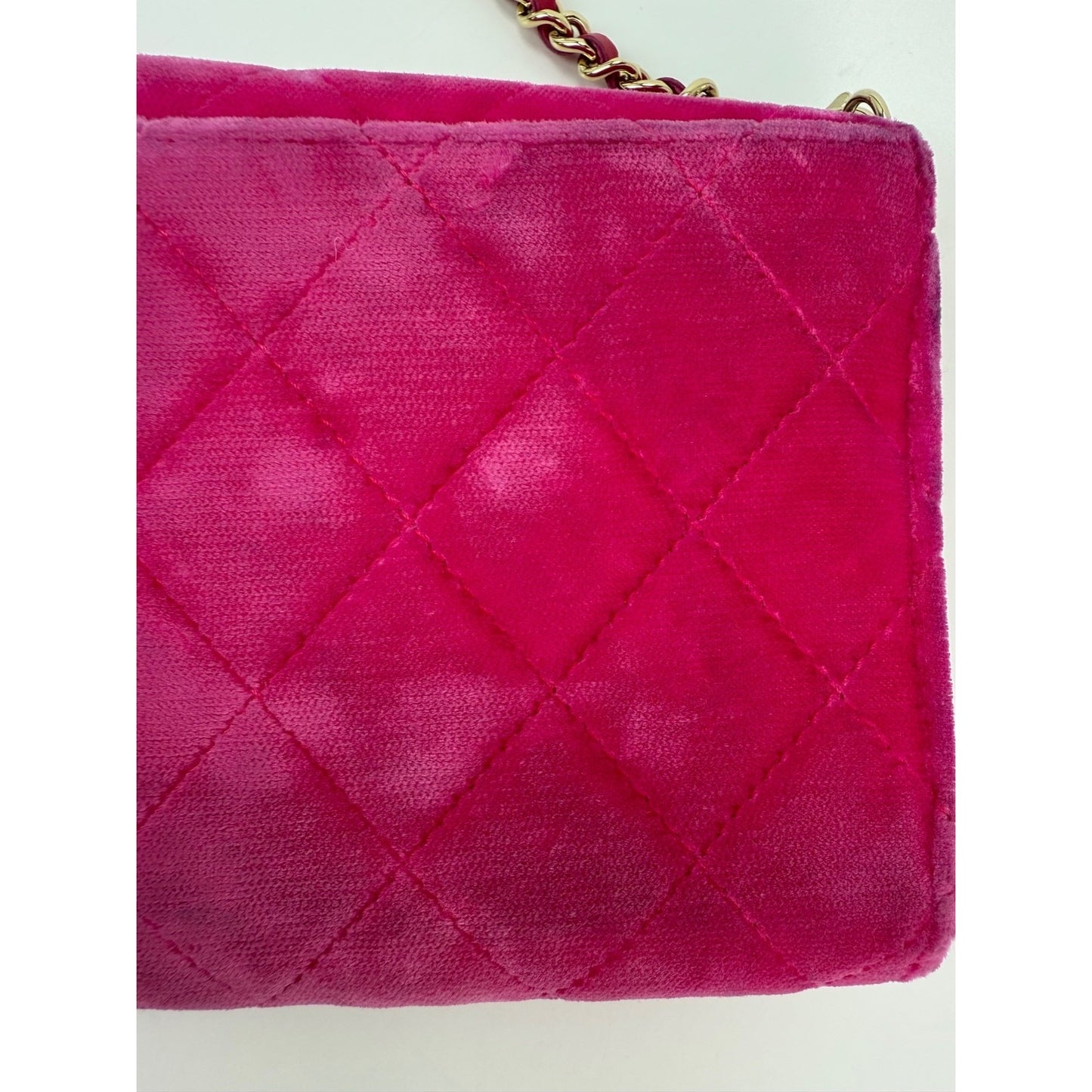 
                  
                    Chanel Velvet Quilted Timeless Fuchsia Wallet on a Chain Clutch Bag
                  
                