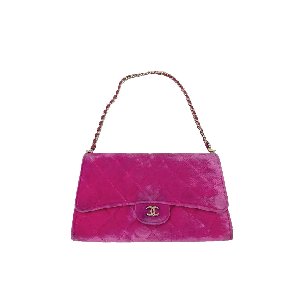 
                  
                    Chanel Velvet Quilted Timeless Fuchsia Wallet on a Chain Clutch Bag
                  
                
