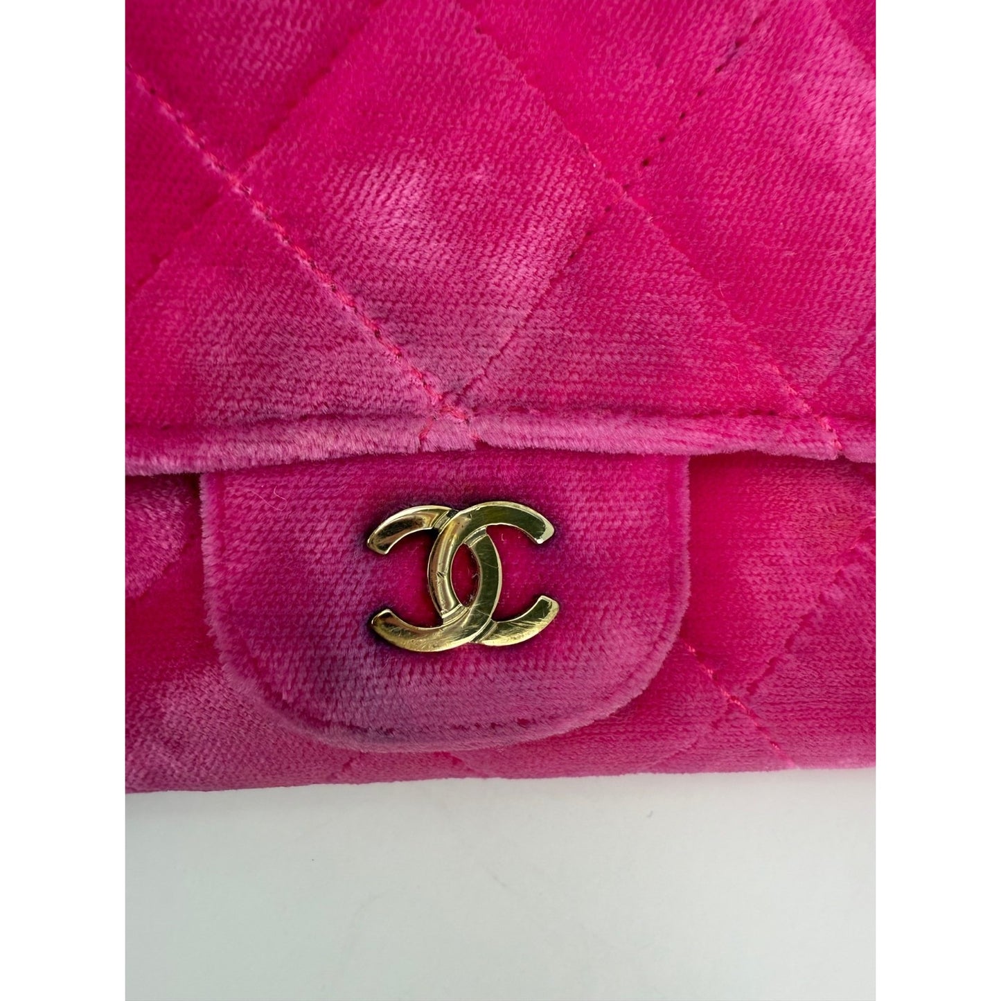 
                  
                    Chanel Velvet Quilted Timeless Fuchsia Wallet on a Chain Clutch Bag
                  
                