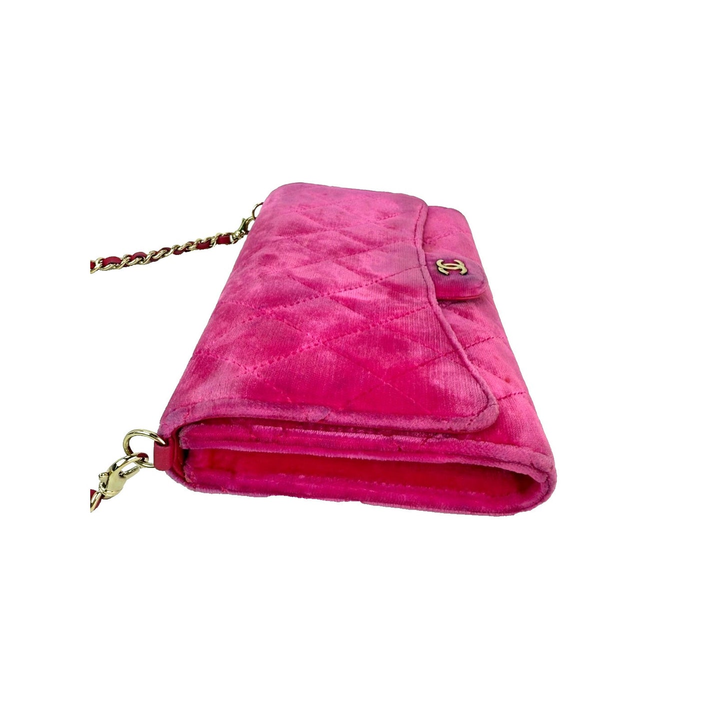 
                  
                    Chanel Velvet Quilted Timeless Fuchsia Wallet on a Chain Clutch Bag
                  
                