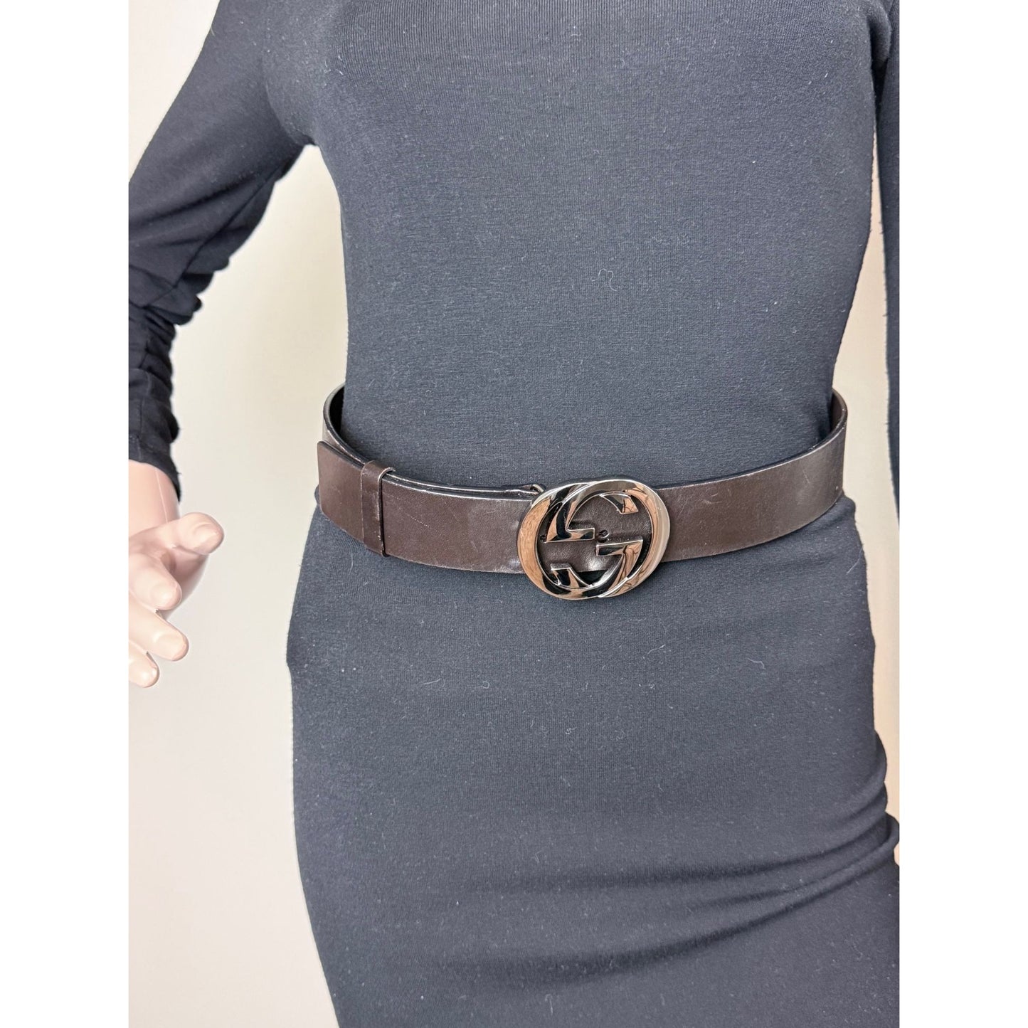 
                  
                    Gucci Interlocking GG Buckle Dark Brown Leather Belt Size 75
                  
                