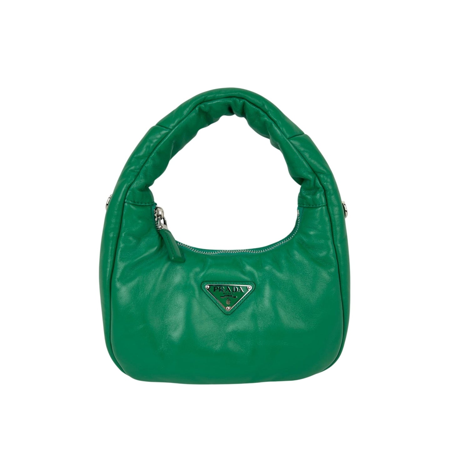 
                  
                    Prada Soft Nappa Leather Mini Padded Green Hand Bag
                  
                