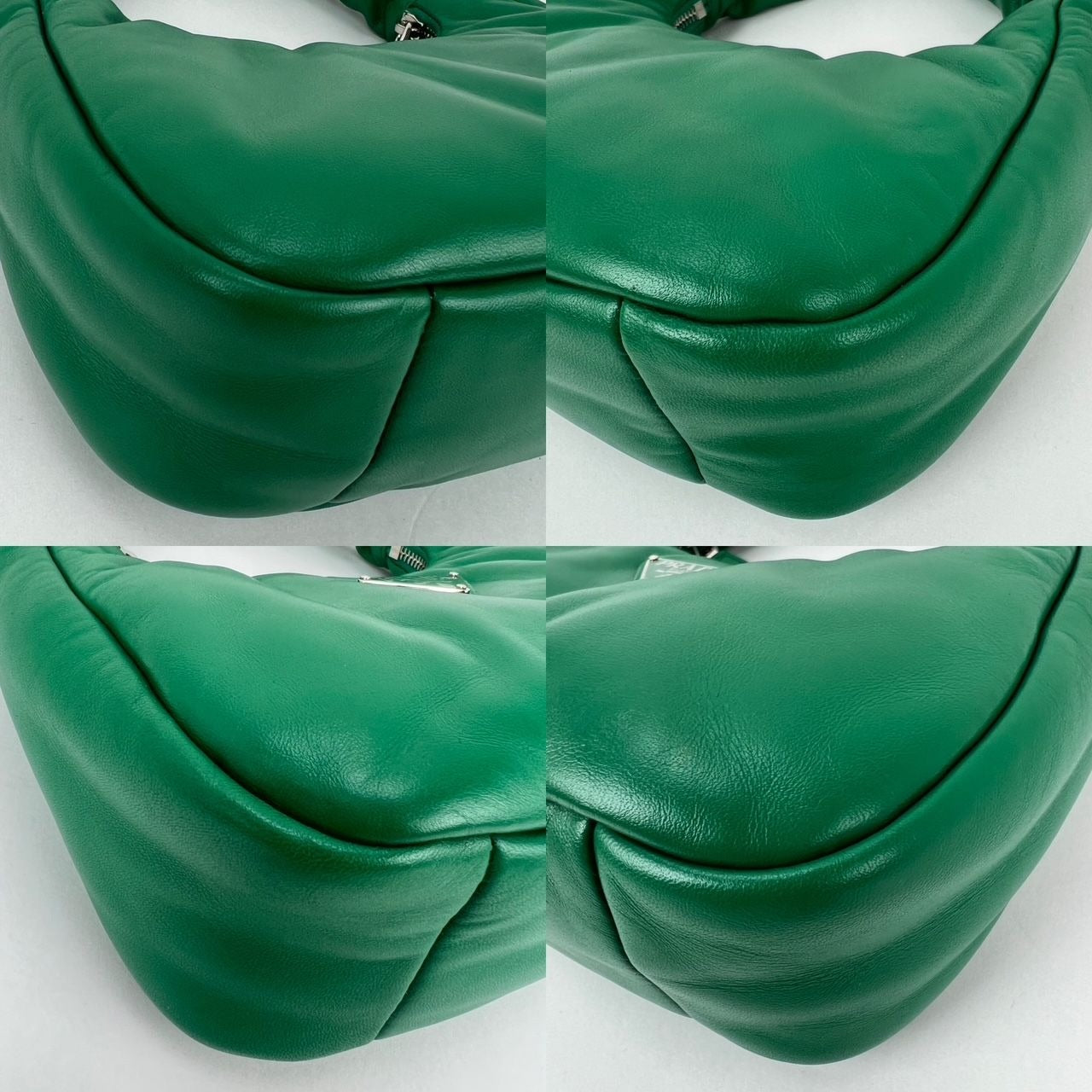 
                  
                    Prada Soft Nappa Leather Mini Padded Green Hand Bag
                  
                