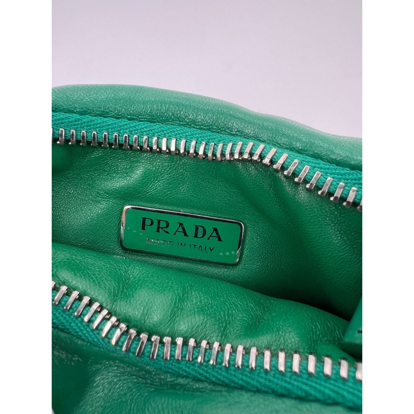 
                  
                    Prada Soft Nappa Leather Mini Padded Green Hand Bag
                  
                