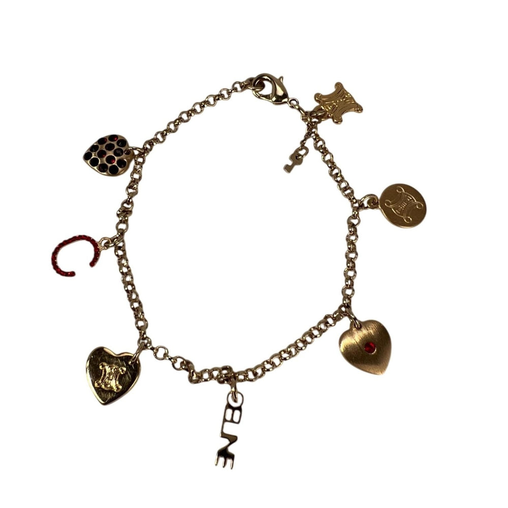 Celine Triomphe Gold metal Charm Bracelet