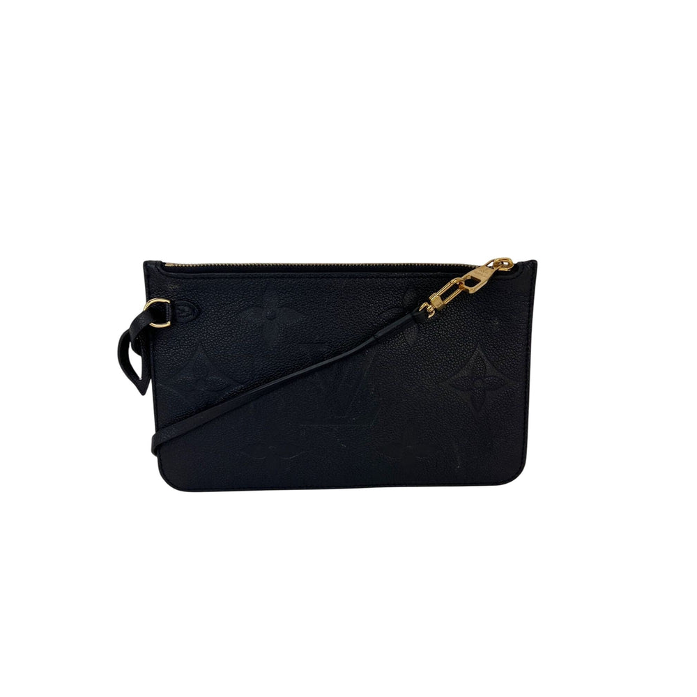 LOUIS VUITTON Pochette Black Leather Giant Monogram Crossbody from Neverfull