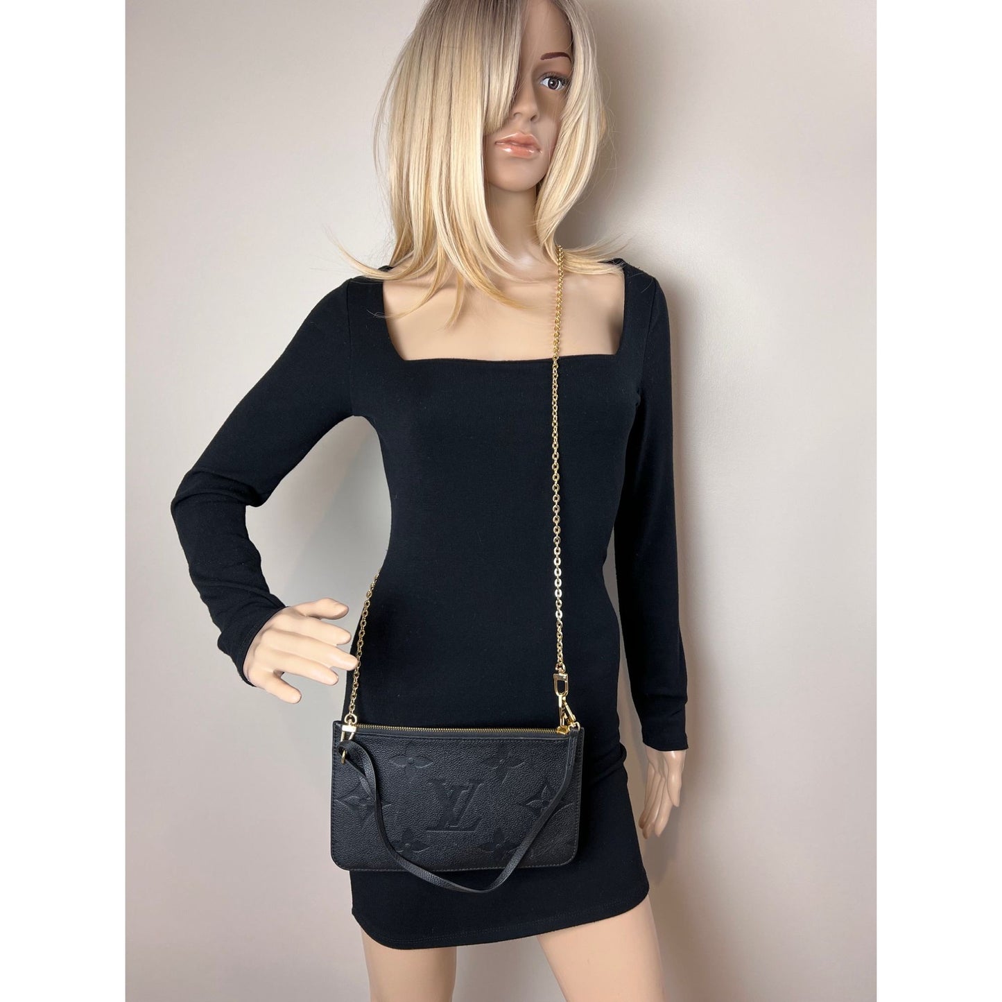 
                  
                    LOUIS VUITTON Pochette Black Leather Giant Monogram Crossbody from Neverfull
                  
                