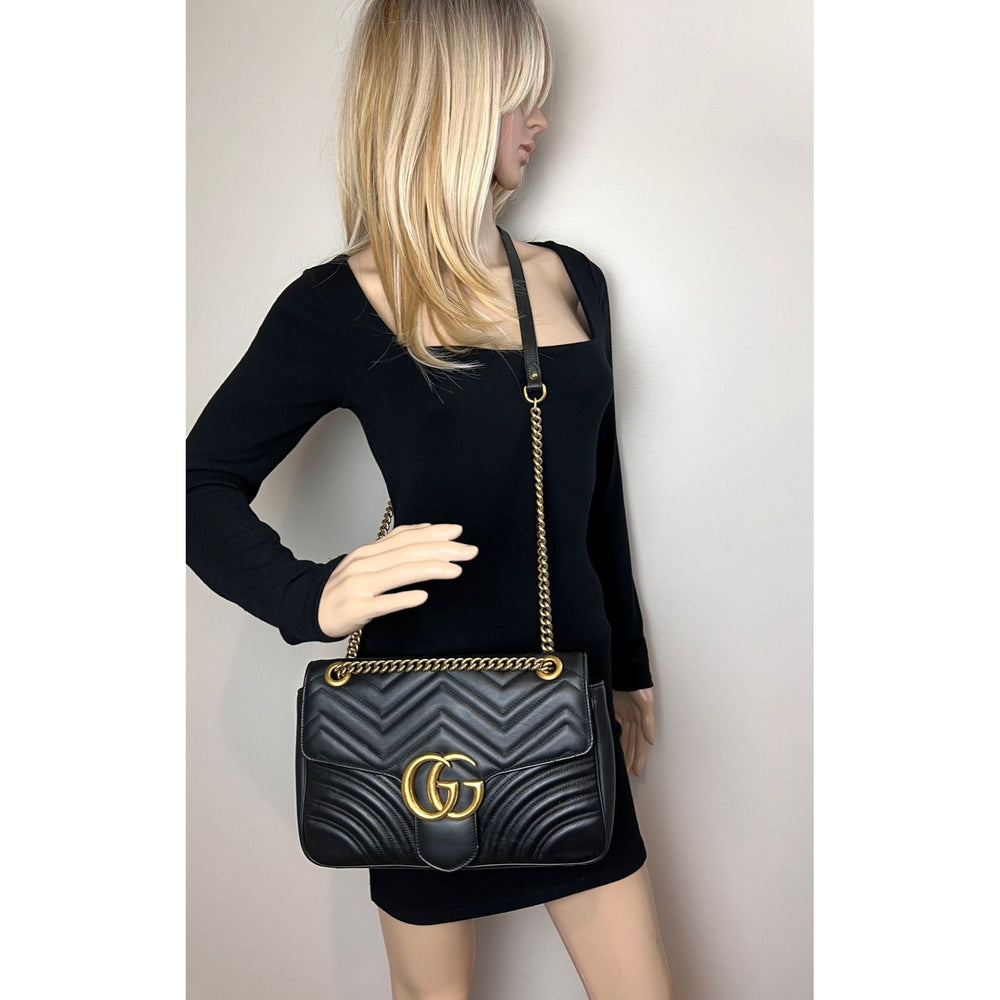 
                  
                    Gucci GG Marmont Black Leather Large Shoulder Bag
                  
                