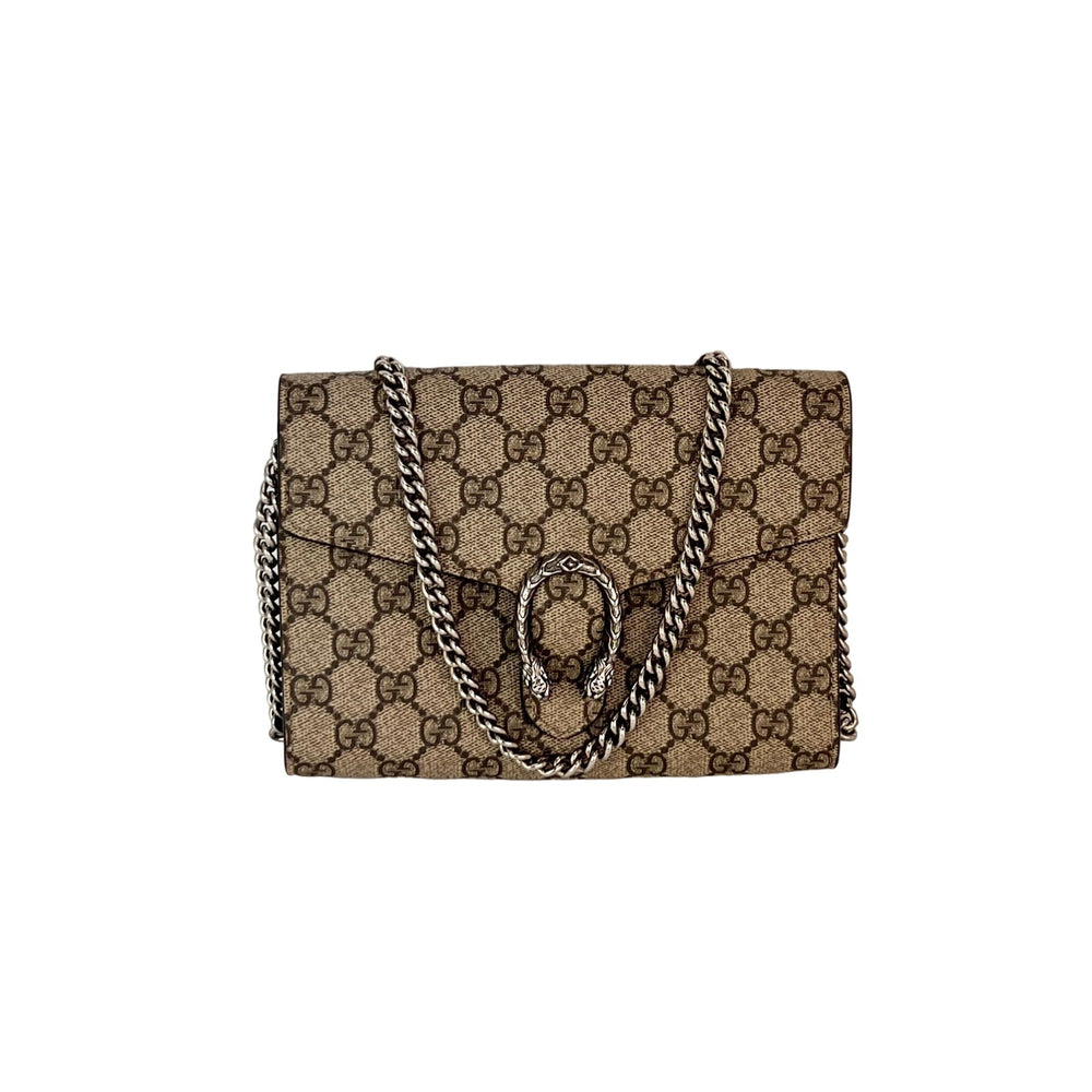 Gucci Dionysus GG Supreme Chain Wallet Clutch Bag