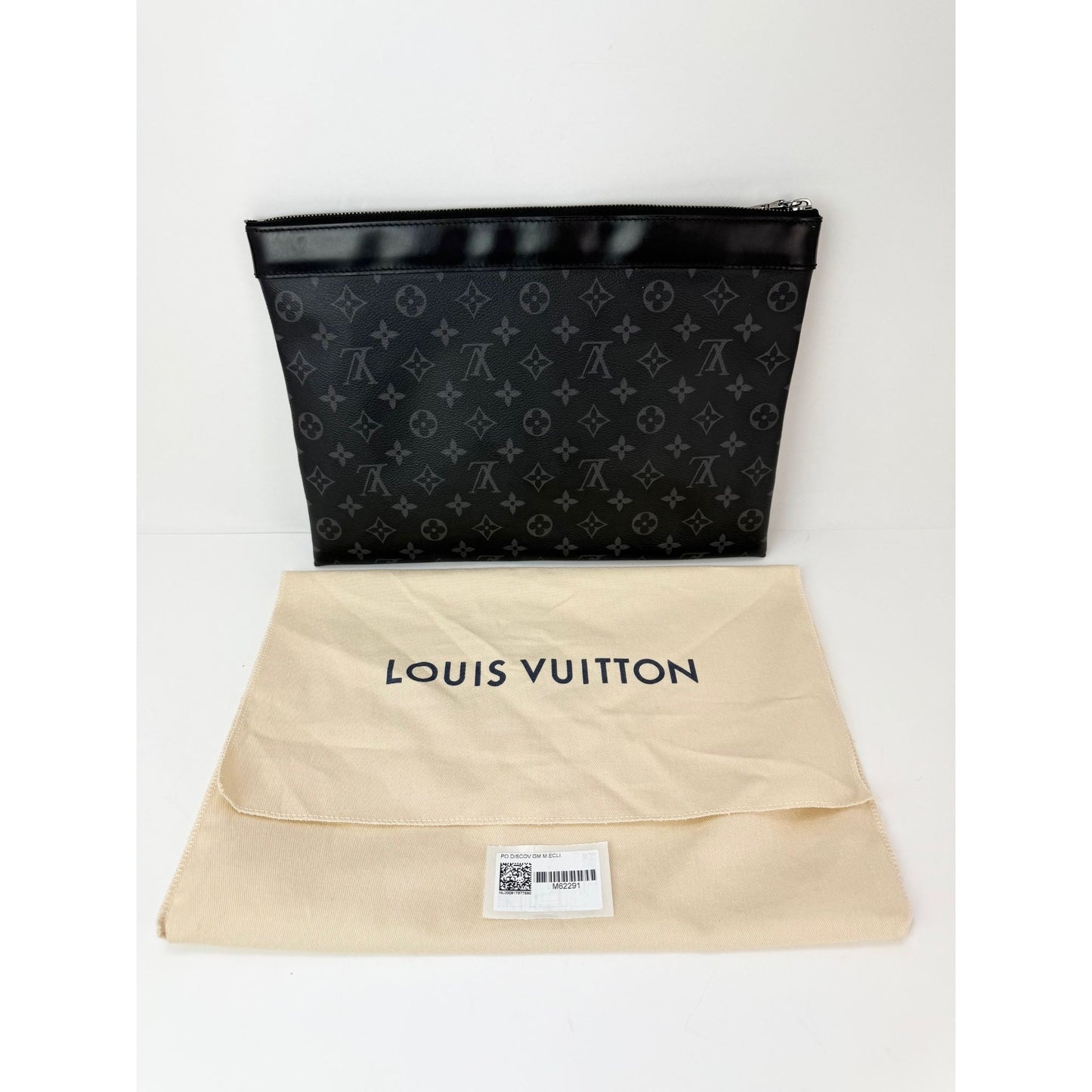 
                  
                    Louis Vuitton Black Monogram Eclipse Discovery GM Pochette Clutch Bag
                  
                
