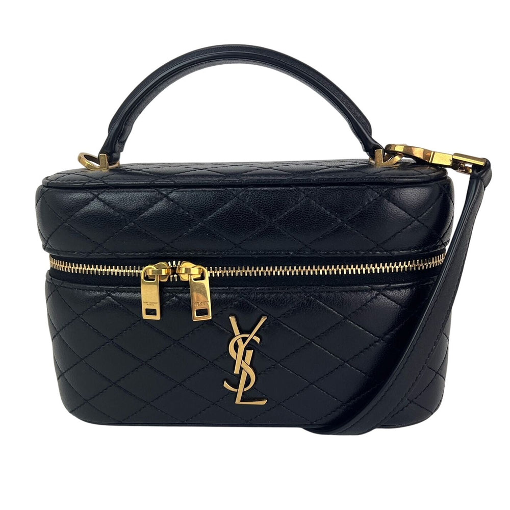 Saint Laurent Mini Gaby Quilted Lambskin Vanity Case Shoulder Bag