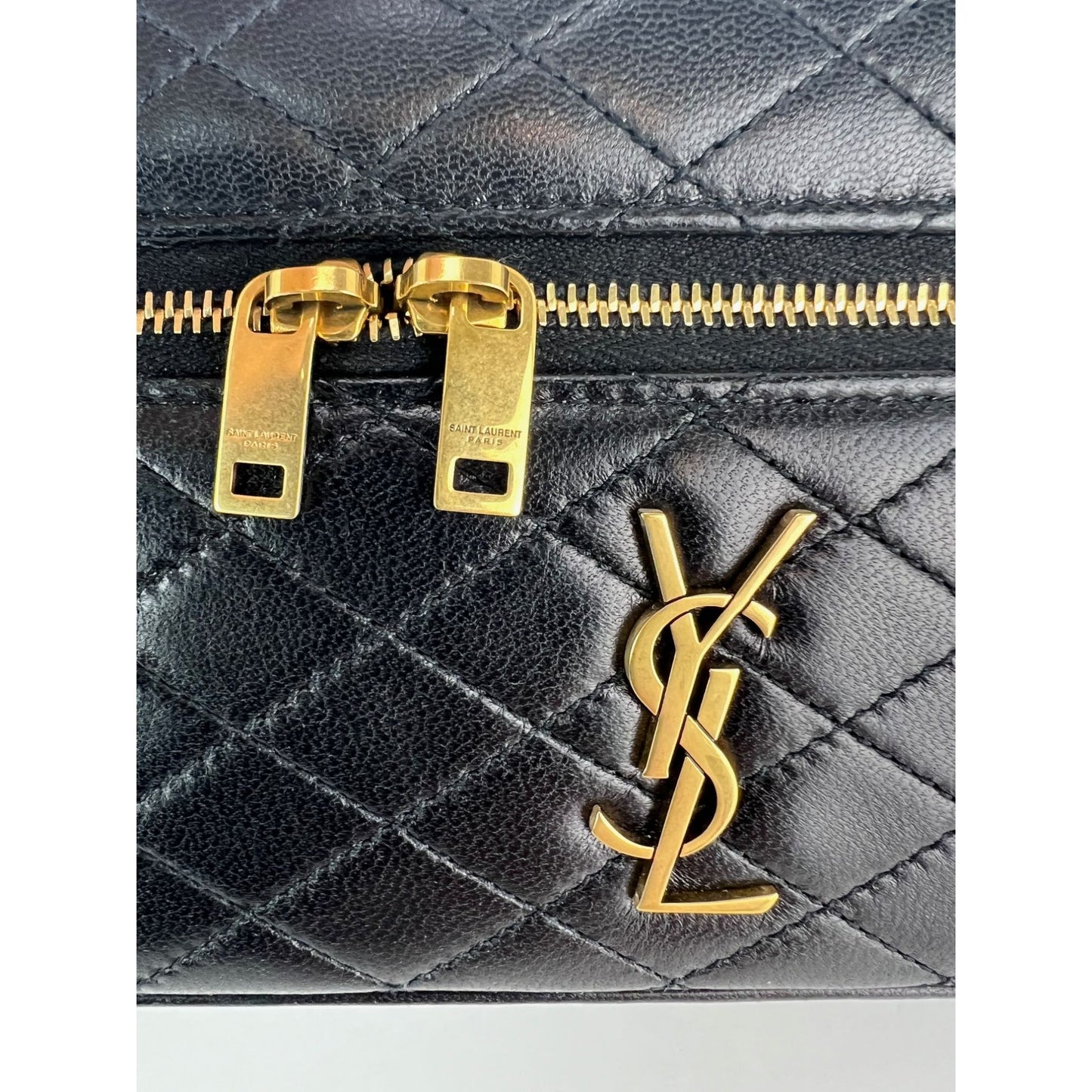 
                  
                    Saint Laurent Mini Gaby Quilted Lambskin Vanity Case Shoulder Bag
                  
                