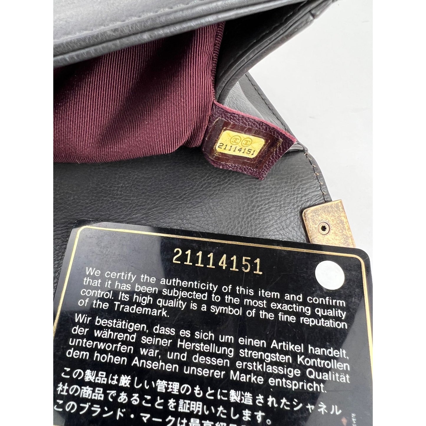 
                  
                    Chanel Small Boy Flap Quilted Goat Hair Gray Leather Shoulder Bag RARE
                  
                