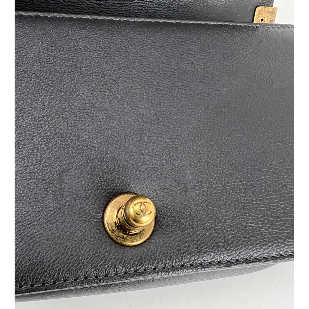 
                  
                    Chanel Small Boy Flap Quilted Goat Hair Gray Leather Shoulder Bag RARE
                  
                