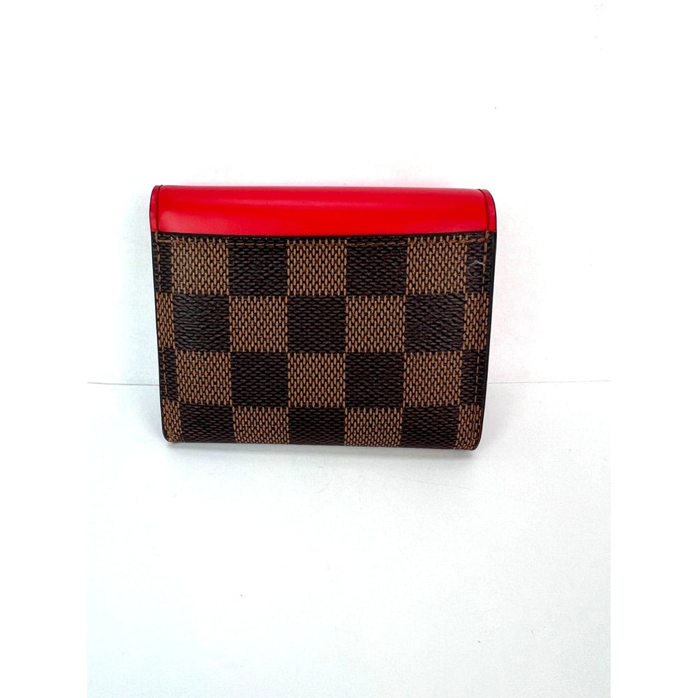 
                  
                    LOUIS VUITTON Zoe Damier Ebene Canvas Red Leather Wallet
                  
                