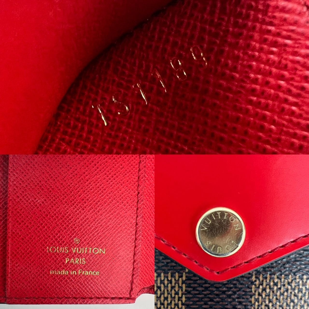 
                  
                    LOUIS VUITTON Zoe Damier Ebene Canvas Red Leather Wallet
                  
                