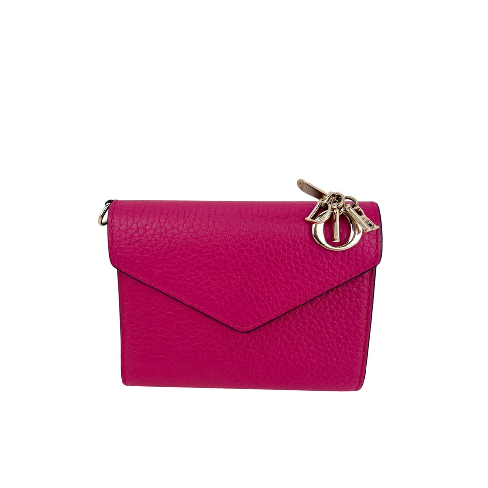 Christian Dior Pink Leather Diorissimo Envelope Wallet