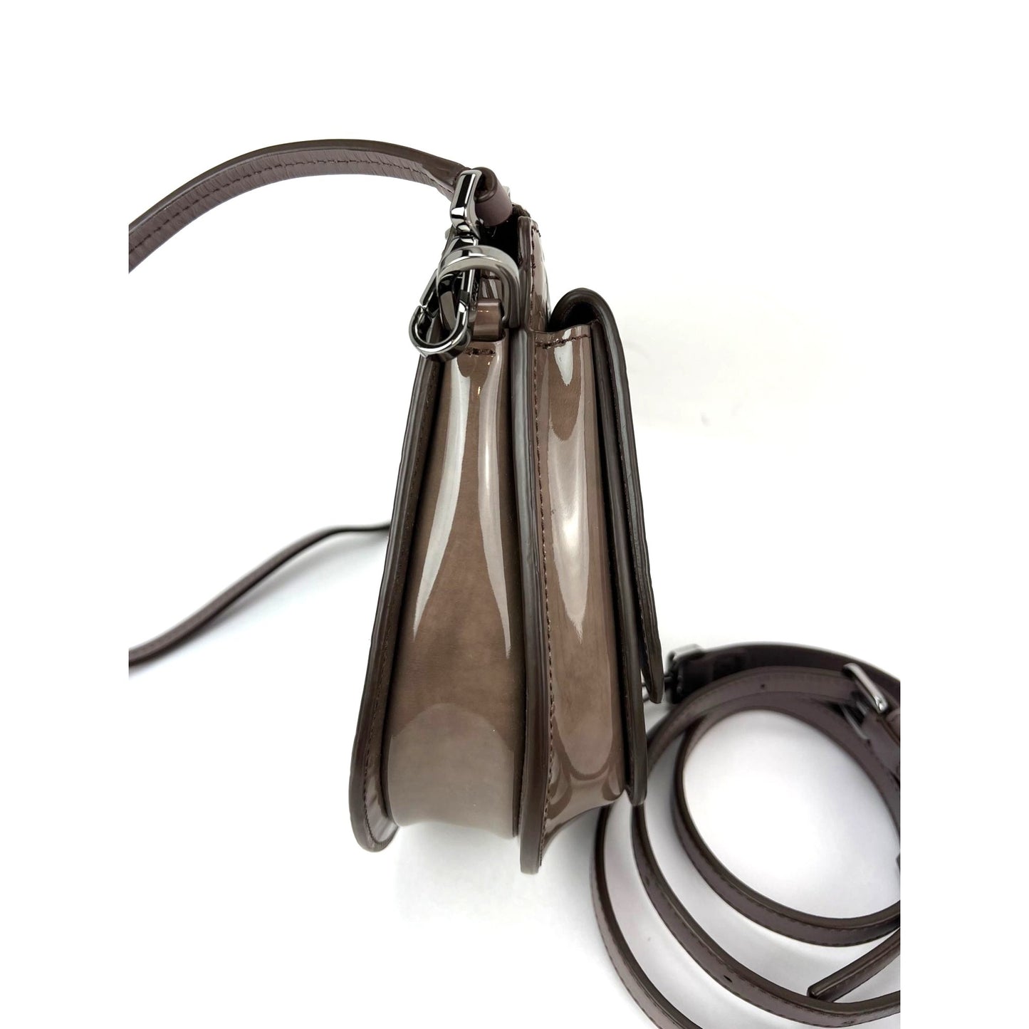
                  
                    Christian Dior Saddle Boxy Patent Leather Plum Shoulder Hand Bag
                  
                