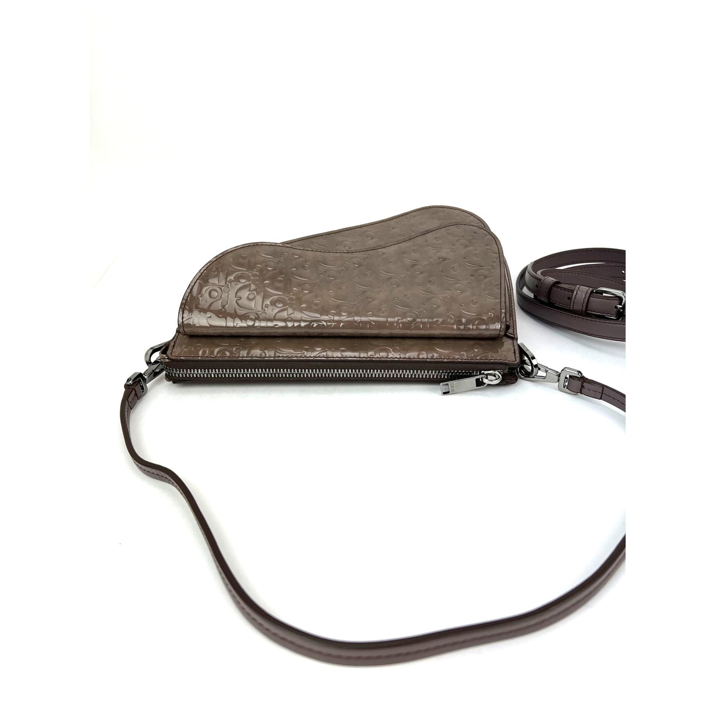 
                  
                    Christian Dior Saddle Boxy Patent Leather Plum Shoulder Hand Bag
                  
                