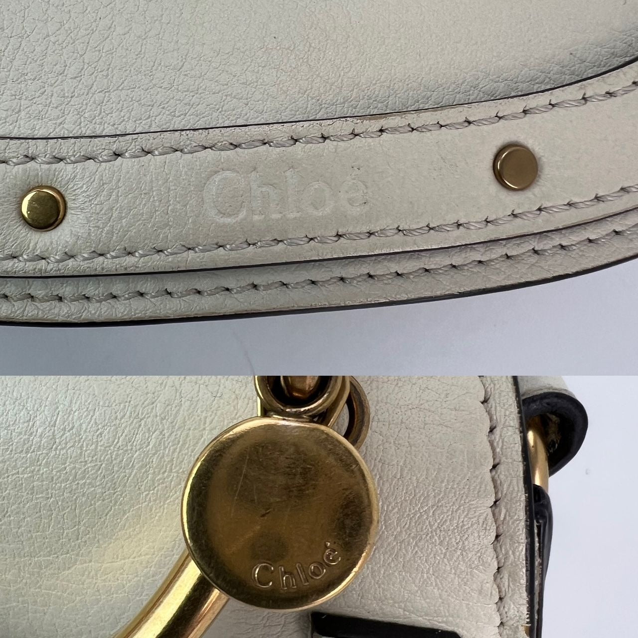 
                  
                    Chloe Nile Small Beige Leather Wrist Crossbody Bag
                  
                