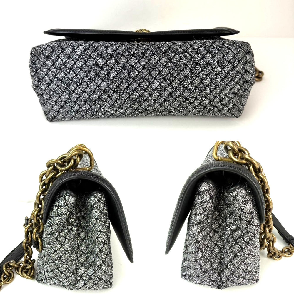 
                  
                    Bottega Veneta Metallic Wool Woven Patent Ayers Olimpia Knot Silver Crossbody Shoulder Bag
                  
                