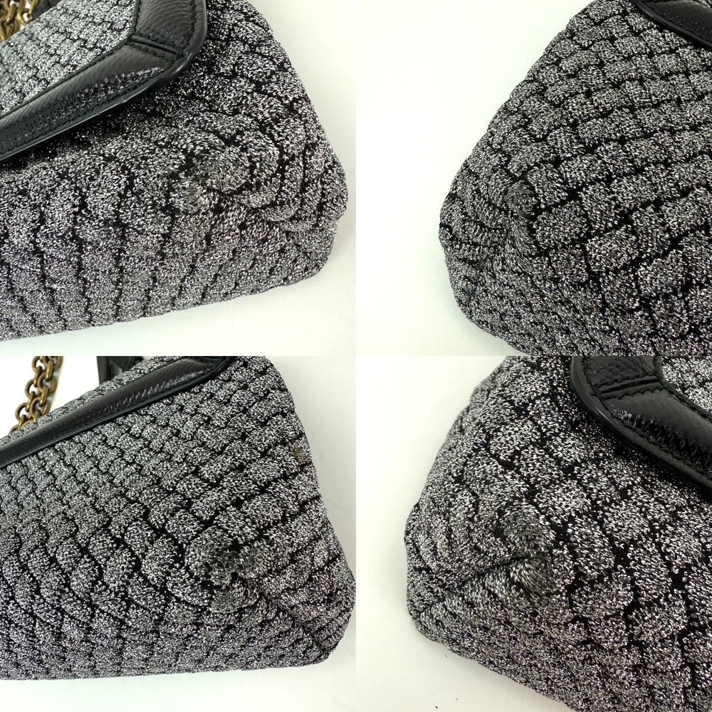 
                  
                    Bottega Veneta Metallic Wool Woven Patent Ayers Olimpia Knot Silver Crossbody Shoulder Bag
                  
                