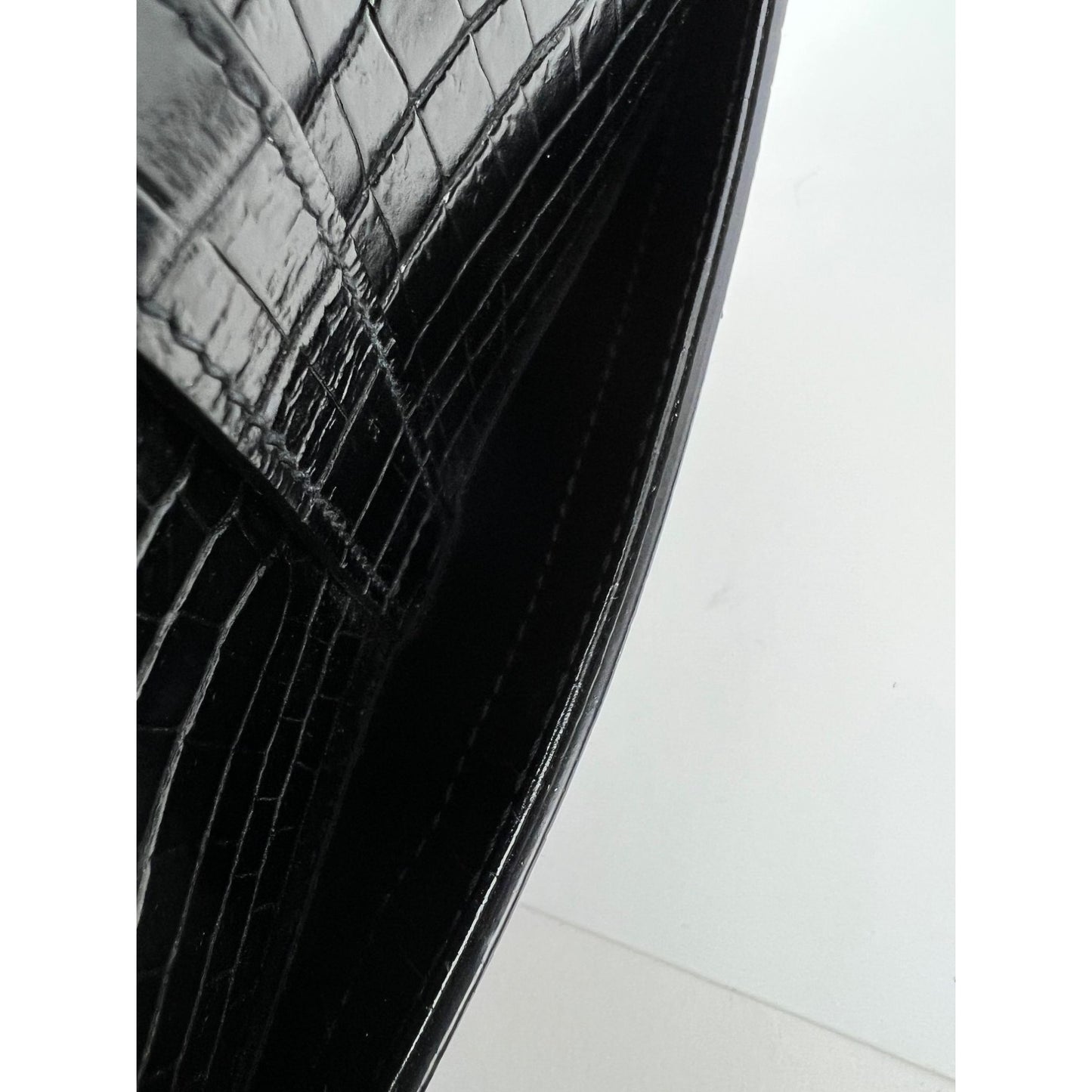 
                  
                    Saint Laurent Embossed Black Leather Envelope Medium Chain Shoulder Bag
                  
                