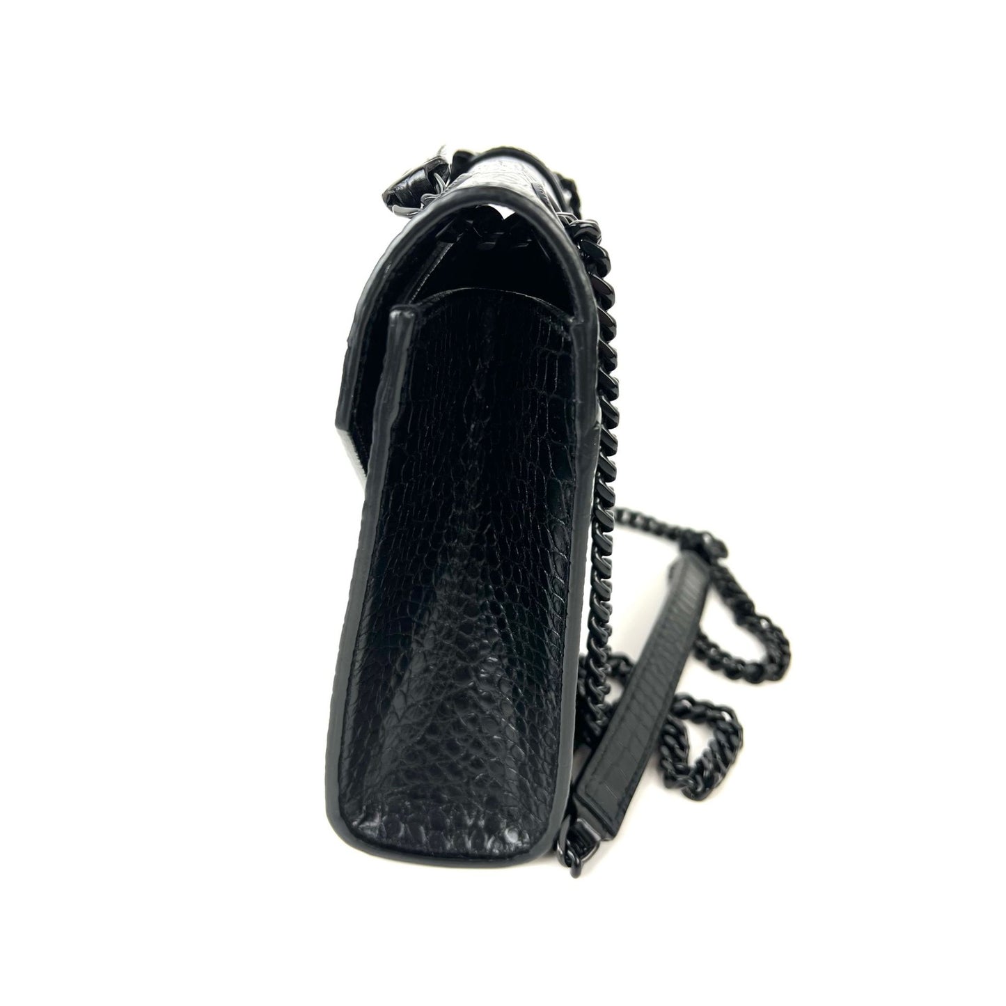 
                  
                    Saint Laurent Embossed Black Leather Envelope Medium Chain Shoulder Bag
                  
                