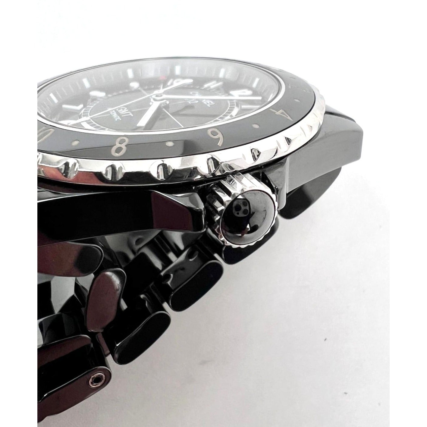 
                  
                    Chanel J12 GMT Stainless Steel Black Ceramic 41MM Watch Unisex
                  
                