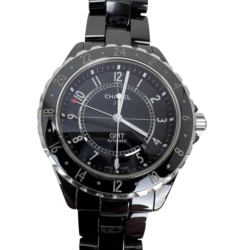 
                  
                    Chanel J12 GMT Stainless Steel Black Ceramic 41MM Watch Unisex
                  
                