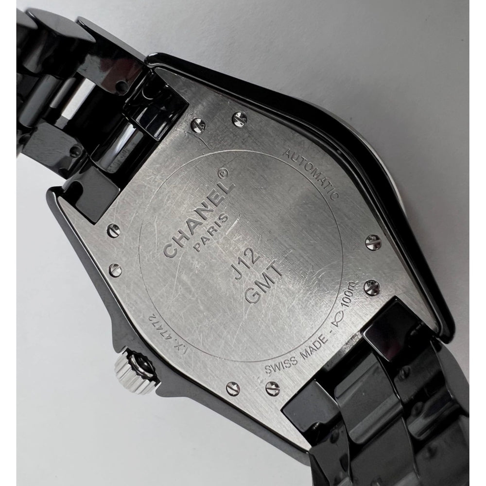 
                  
                    Chanel J12 GMT Stainless Steel Black Ceramic 41MM Watch Unisex
                  
                