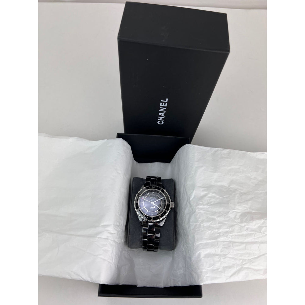 
                  
                    Chanel J12 GMT Stainless Steel Black Ceramic 41MM Watch Unisex
                  
                