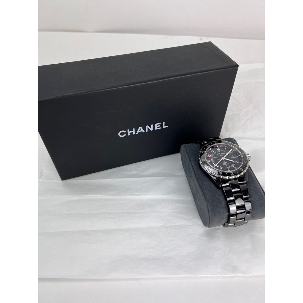 
                  
                    Chanel J12 GMT Stainless Steel Black Ceramic 41MM Watch Unisex
                  
                