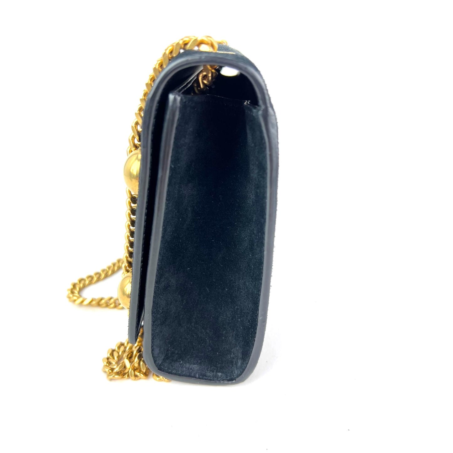 
                  
                    Saint Laurent Medium Kate Black Suede Studded Shoulder Bag
                  
                