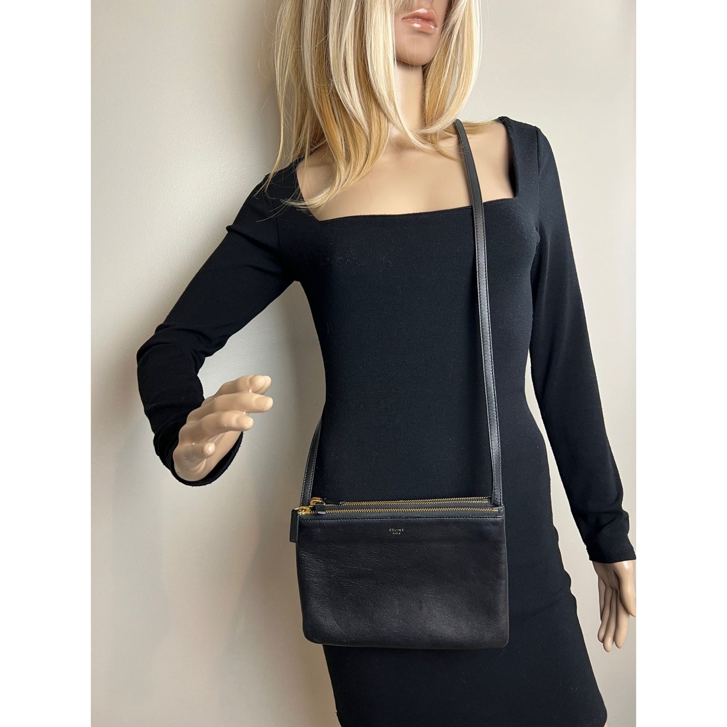 
                  
                    Celine Smooth Lambskin Small Trio Crossbody Black Bag
                  
                
