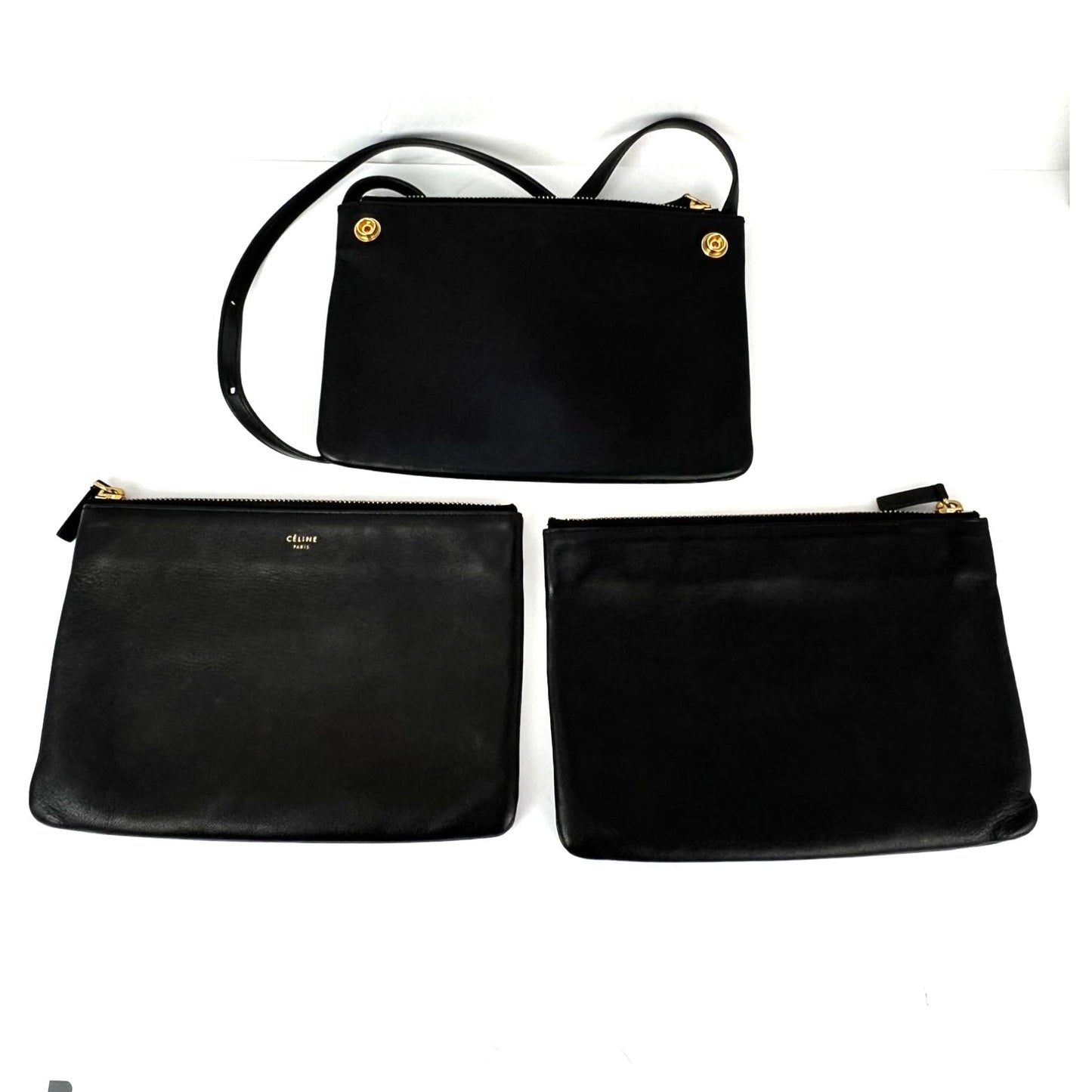 
                  
                    Celine Smooth Lambskin Small Trio Crossbody Black Bag
                  
                
