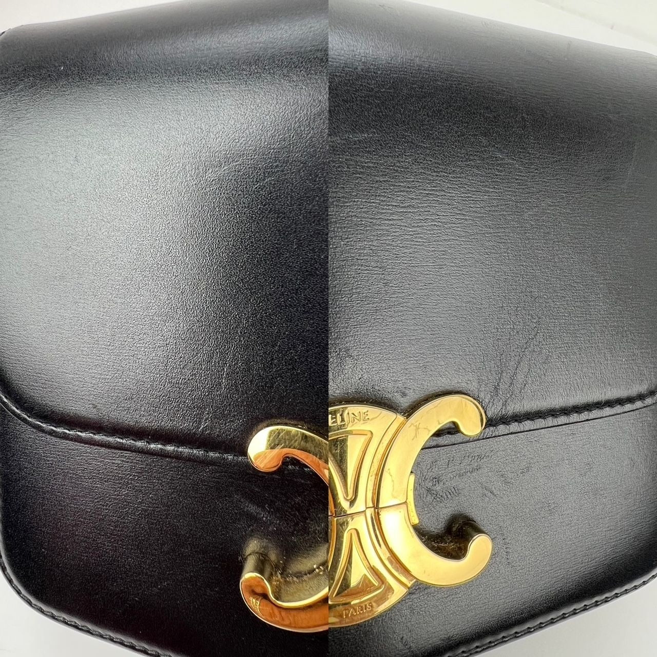 
                  
                    Celine Teen Triomphe Shiny Calfskin Black Shoulder Bag
                  
                