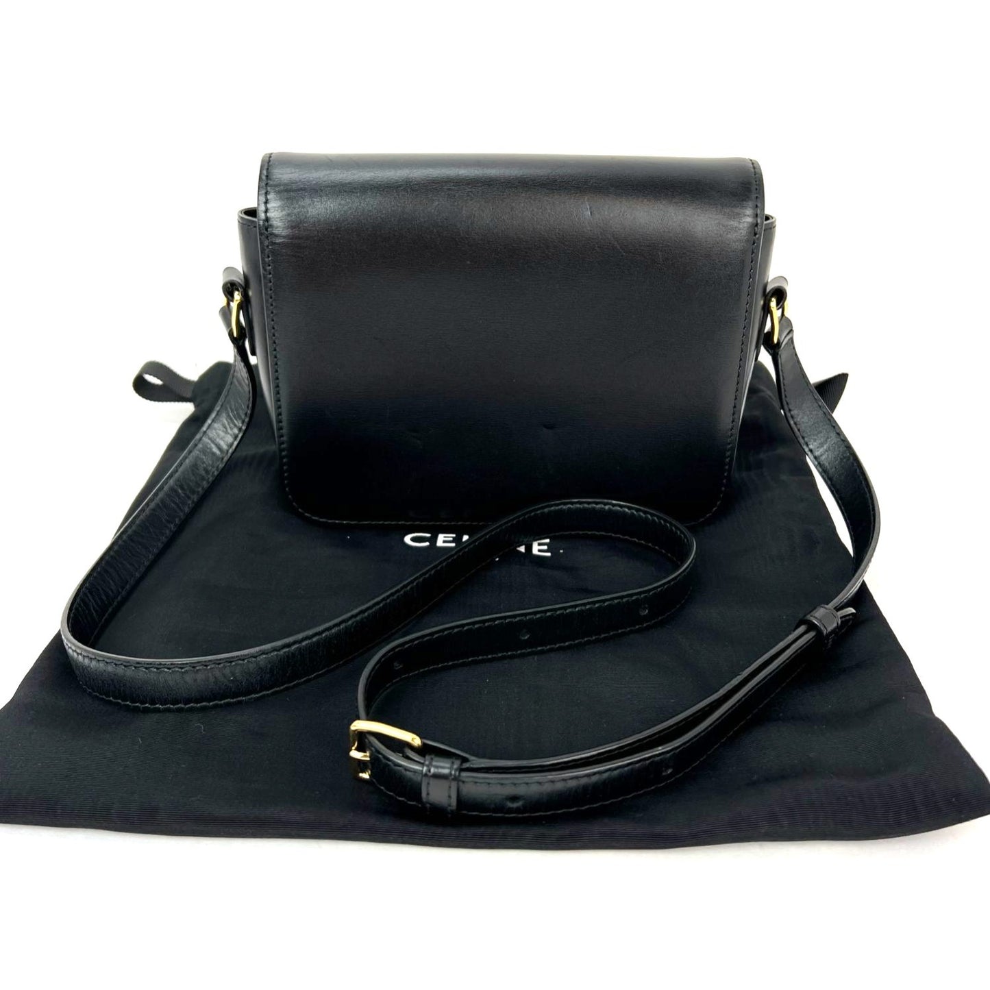 
                  
                    Celine Teen Triomphe Shiny Calfskin Black Shoulder Bag
                  
                